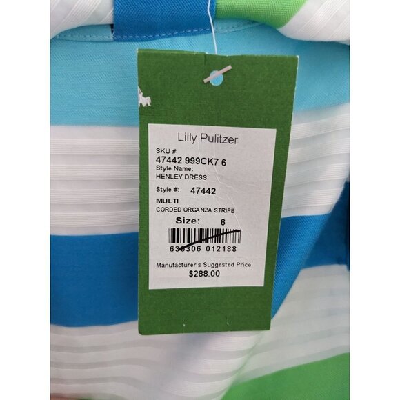 NWT Lilly Pulitzer Henley Silk Blend Striped Sheath Dress Size 6 - Picture 7 of 9